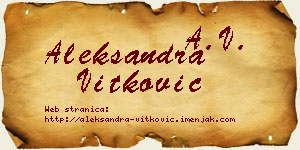 Aleksandra Vitković vizit kartica